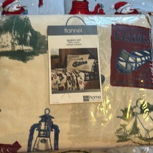 JCP Home Collection Queen Flannel Sheet Set- New